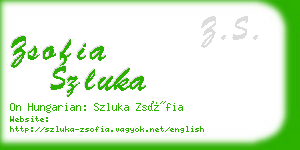 zsofia szluka business card